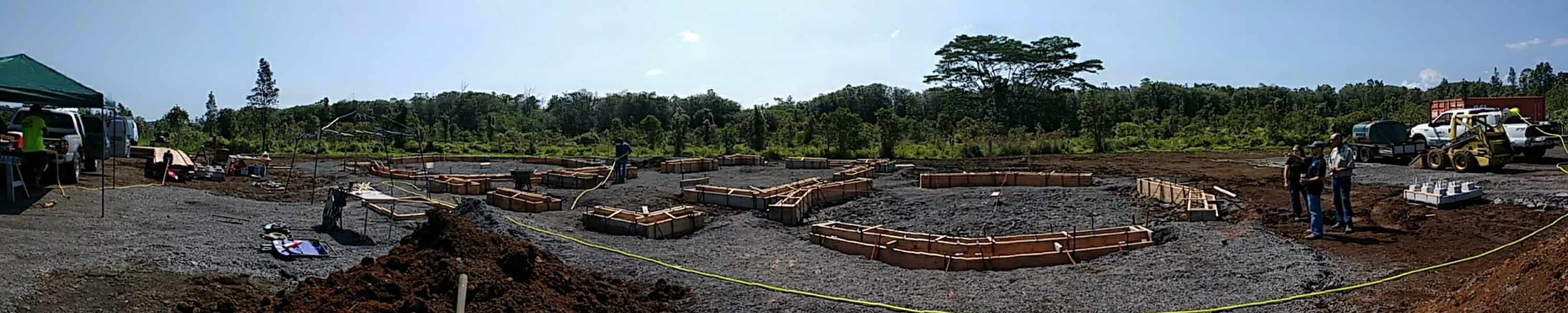 Constructing the platforms for the two yurts at the sanctuary